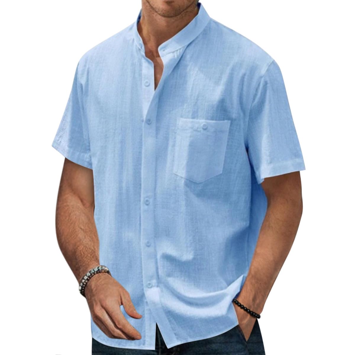 Chemise Henley Marine Layer Homme – Manches Courtes Bleu, Coton Doux Taille M