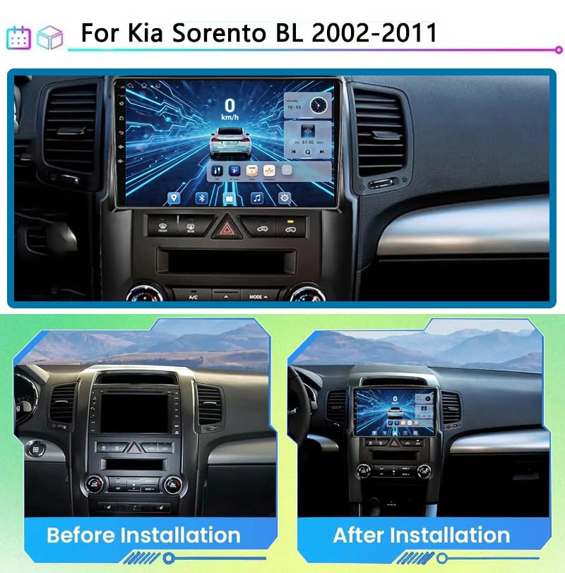Autoradio Android pour Kia Sorento BL 2002-2011 : Écran tactile 9 pouces Bluetooth
