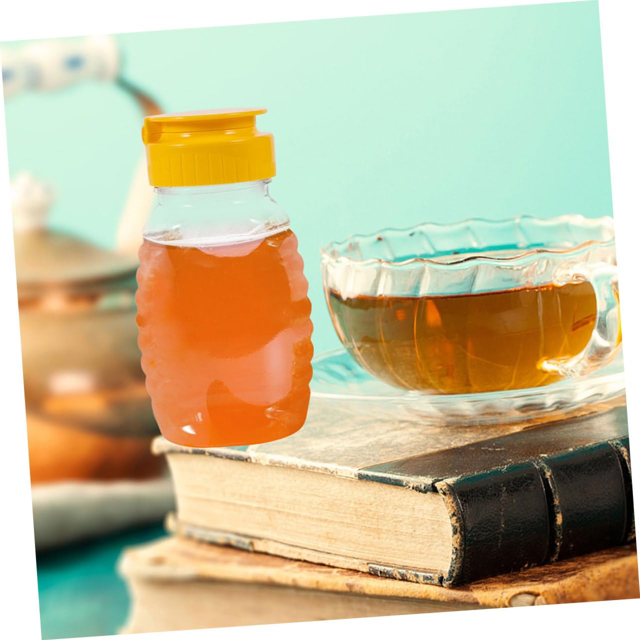 Abaodam 4 Stück Honigflaschen Aus Kunststoff 110 Ml Auslaufsicher Quetschbar Für Präzise Dosierung Transparent Für Küche Picknick Und Reisen