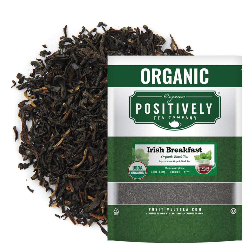 Organic Positively Tea Company, Irish Breakfast Black Tea, Loose Leaf, 16 Ounce