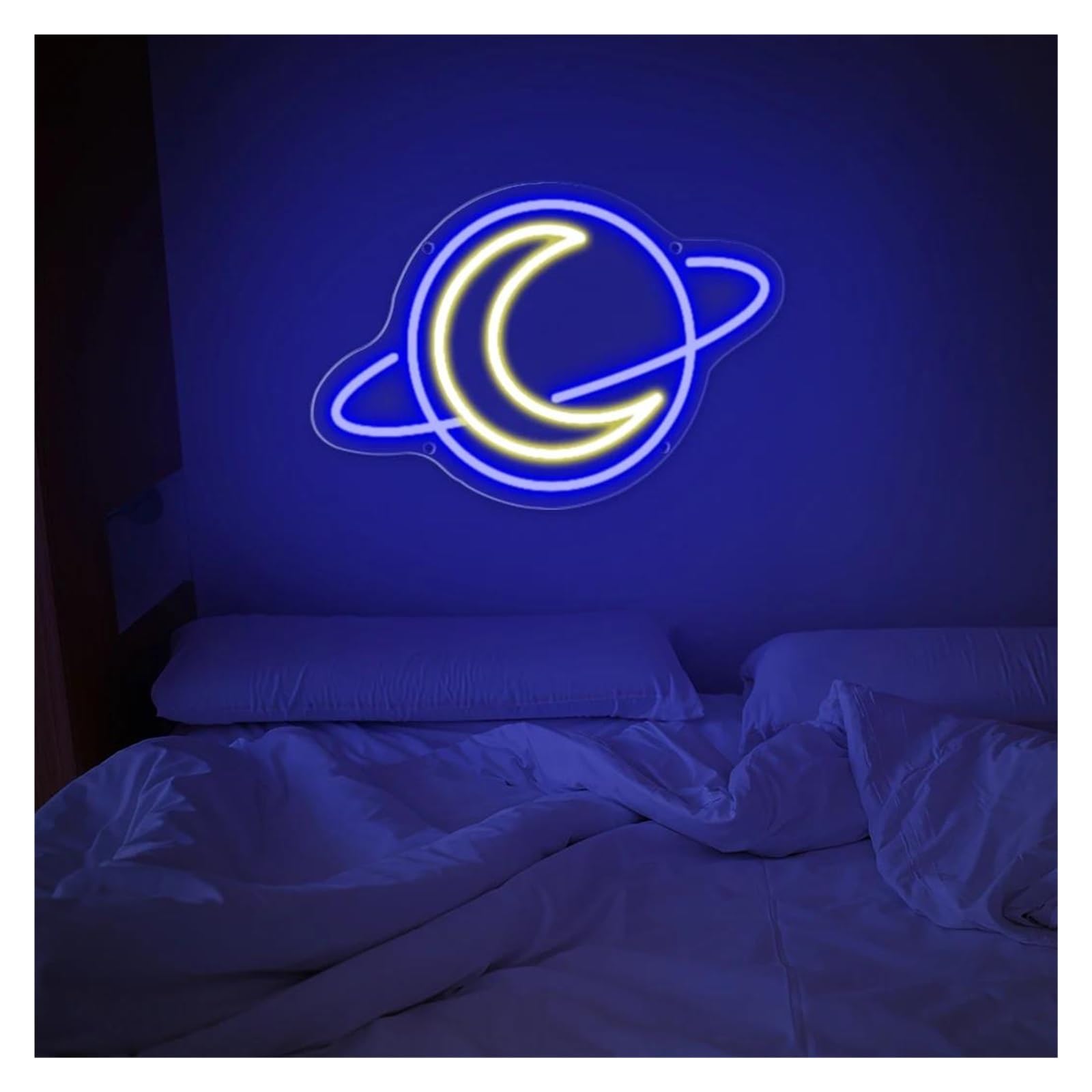 Decoración Lámparas Luces De Neón De Luna, Luces Nocturnas Regulables Alimentadas Por USB Para Sala De Juegos, Decoración De Luces Colgantes De Pared De Tienda 27.44cmx30cm