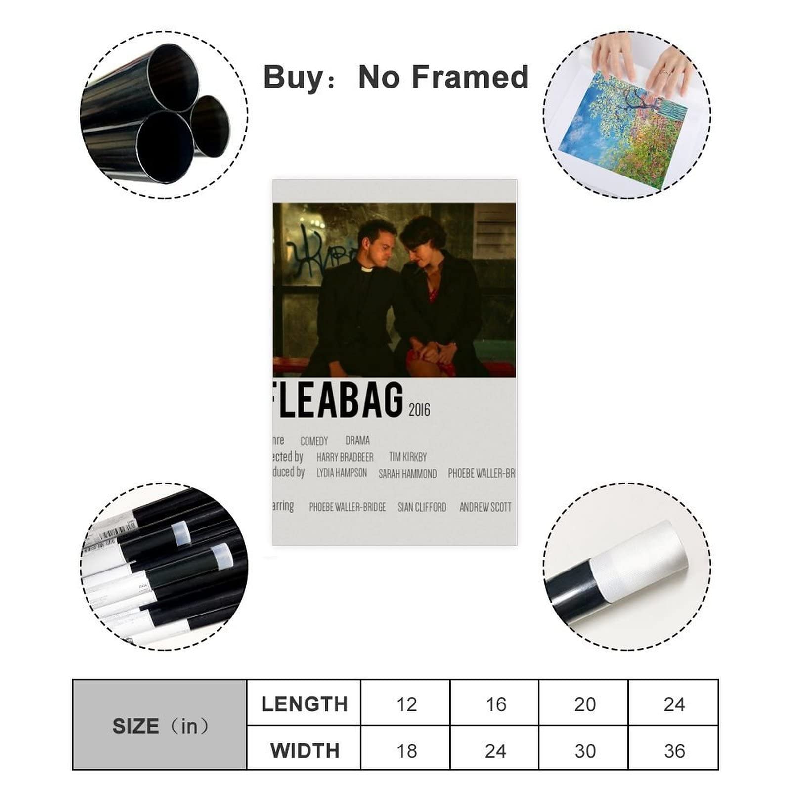 Fleabag-Priester Zitat Leinwandposter 20x30cm - Wanddekoration Für Wohnzimmer, Büro & Schlafzimmer