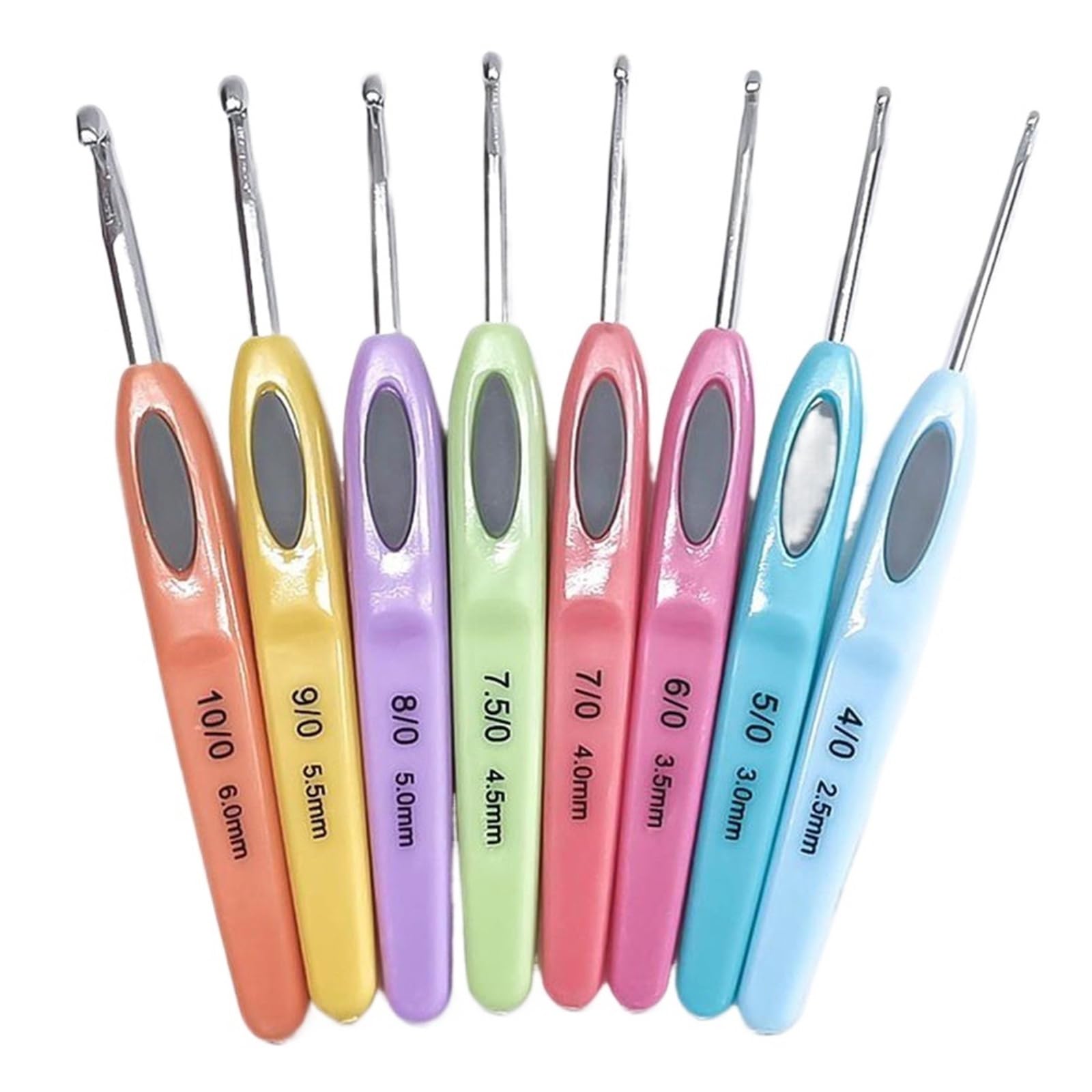 L6NqIAG Crochet Kit 8Pcs 2.5-6mm Colorful Alumina Crochet Set Hook Knit Weave Yarn Craft Knitting Needle Plastic Handle Hooks Needles Tools