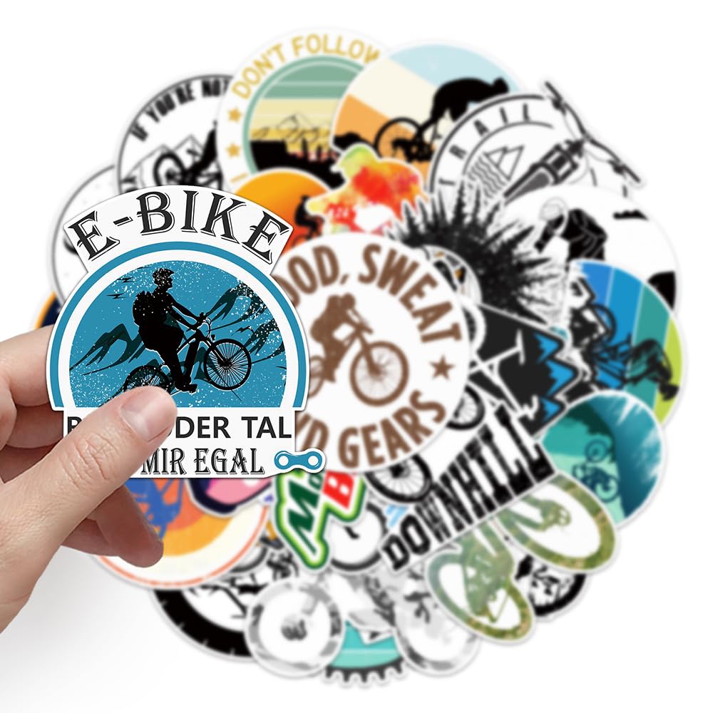 Trendy Cycling Vinyl Stickers, 50 PCS Waterproof Sports Decals for Laptops Scrapbooking, Journals, Notebooks, Water Bottles - Image 3