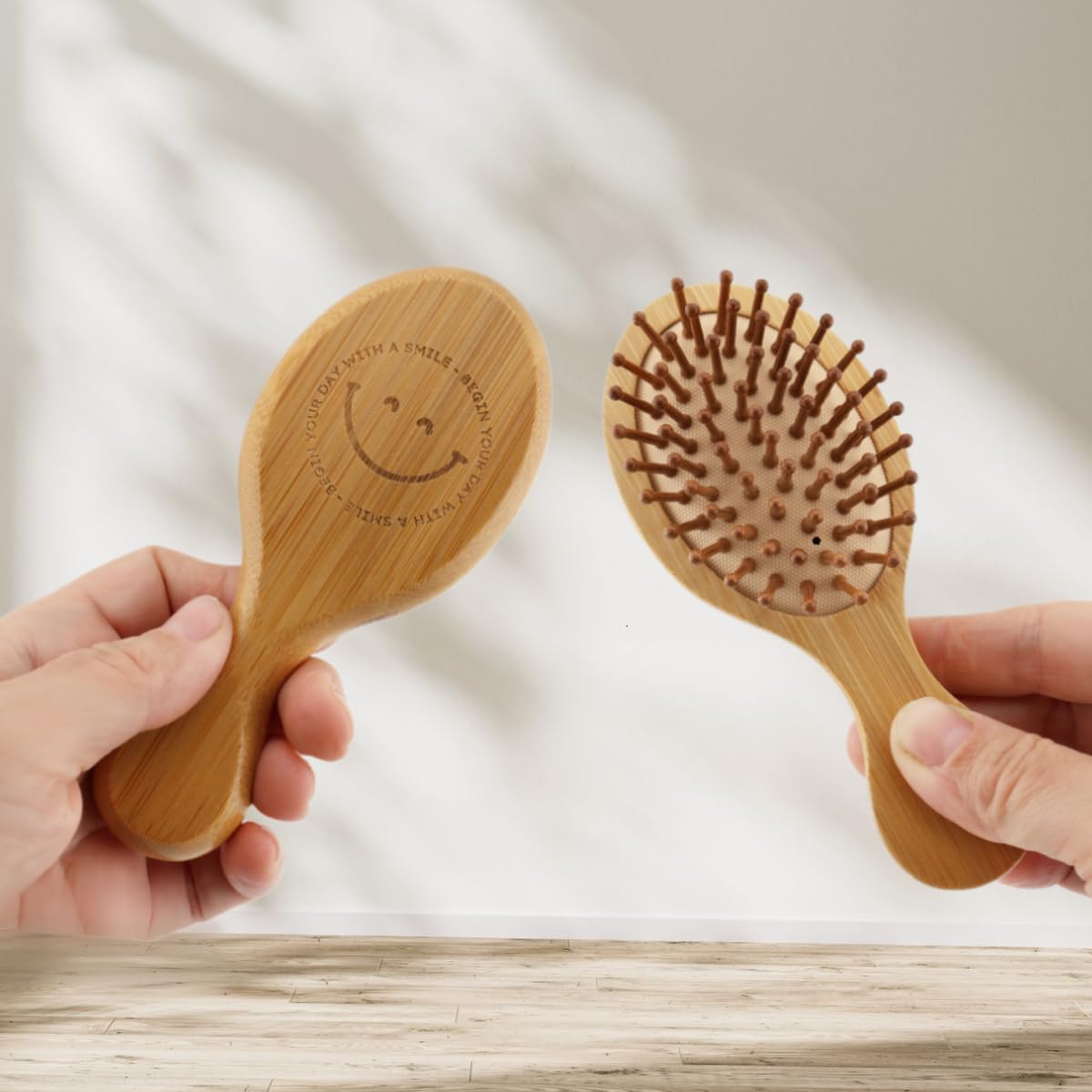 Smile Hair Brush and Set of 3 Scrunchies for Girls Detangling Comb and Cute Elastic Hair Ties For Women 5