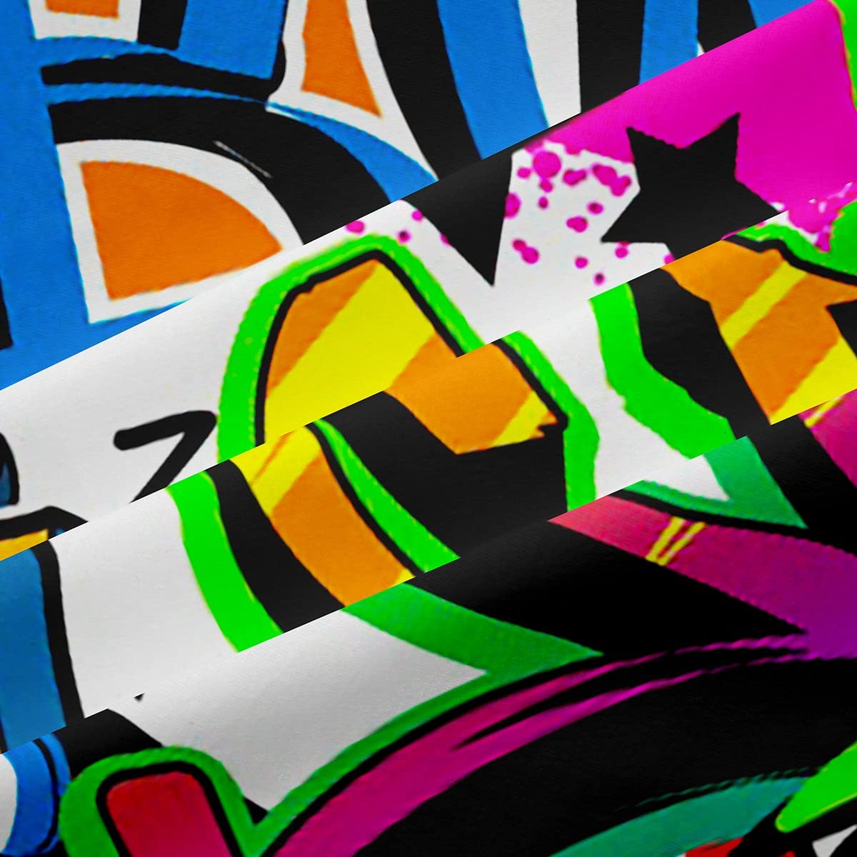 Loussiesd Tendaggi oscuranti per ragazzi, hippie, graffiti, hip hop, in hip hop, per la stanza dei, per la cultura stradale, trattamenti a tema W46 x L72