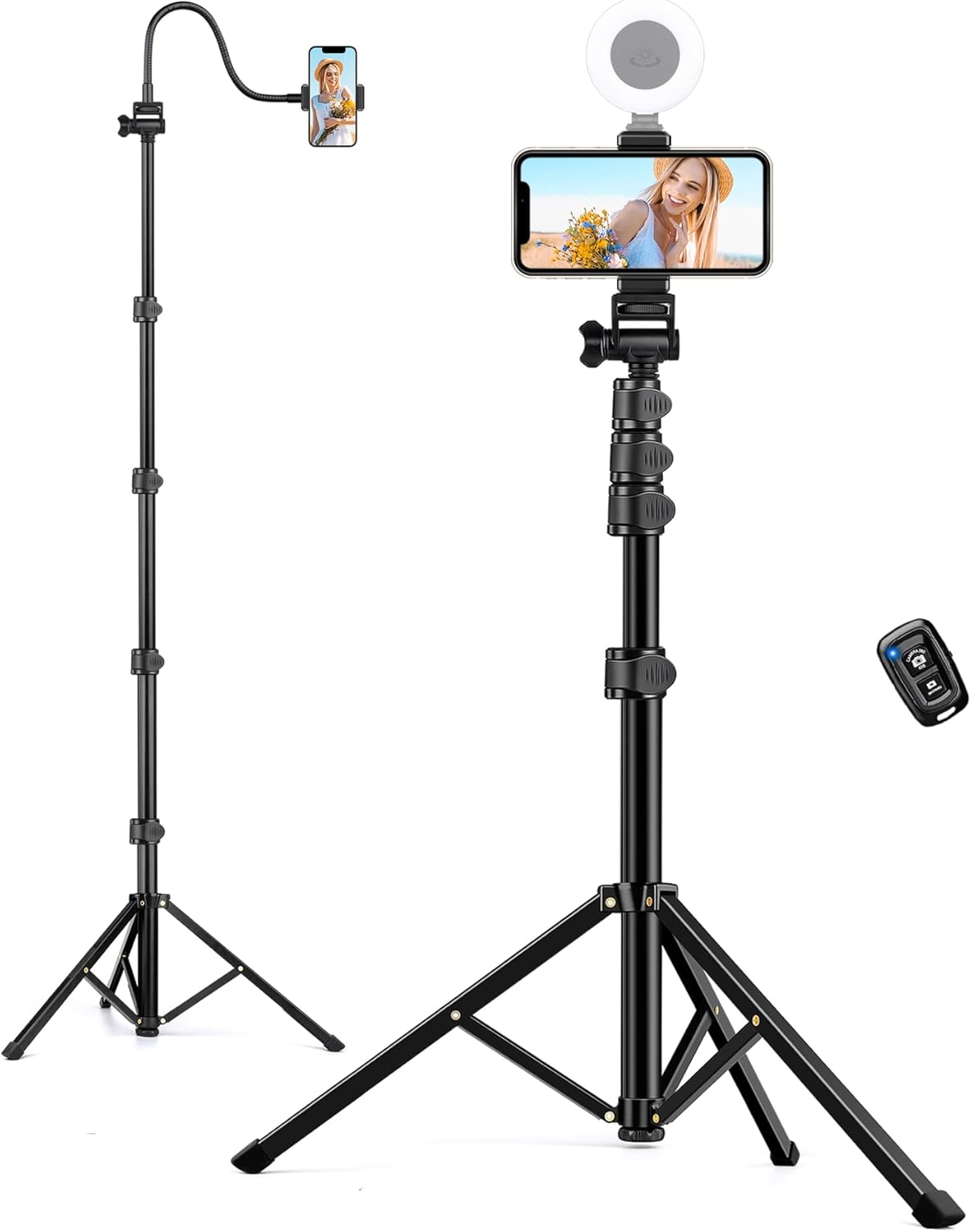Phone Tripod, 81" Tall Cell Phone Tripod with Remote