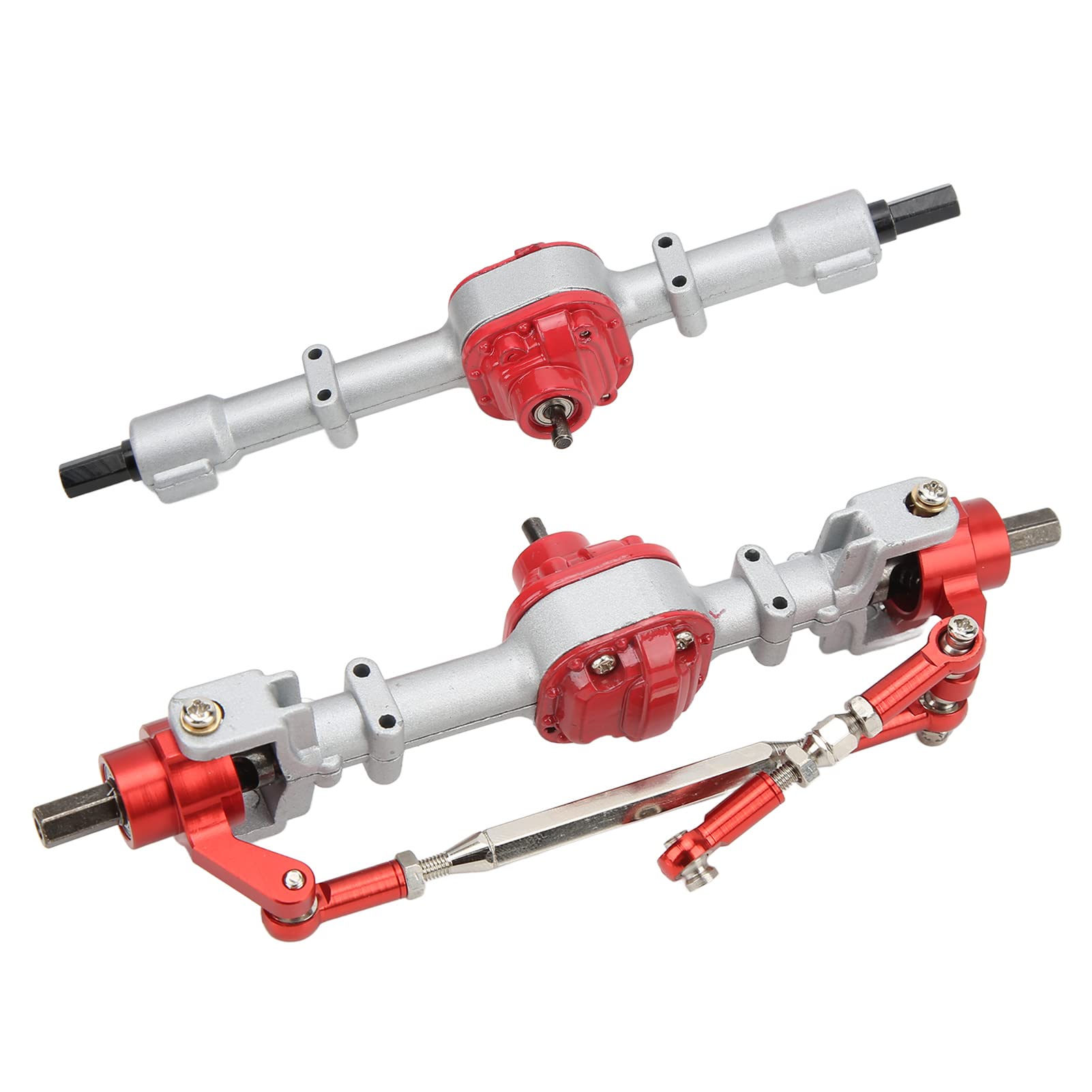 Zestaw metalowych osi samochodu RC Trwałe części do modernizacji do ciężarówki MN D90 D91 99S FJ45 1/12 RC (Silver Red)