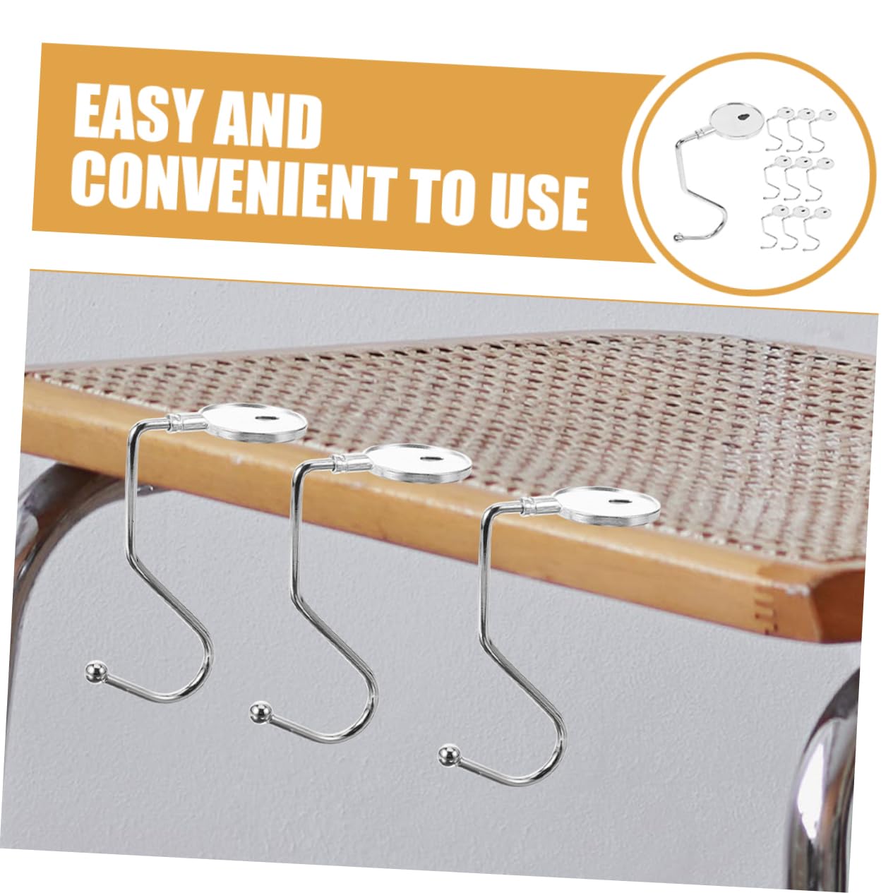 TENDYCOCO Hanger Hooks Space Saver 20pcs Metal Bag Hooks for Table Under Desk Hanging No Hole Needed Easy Install for Home Office Dorm