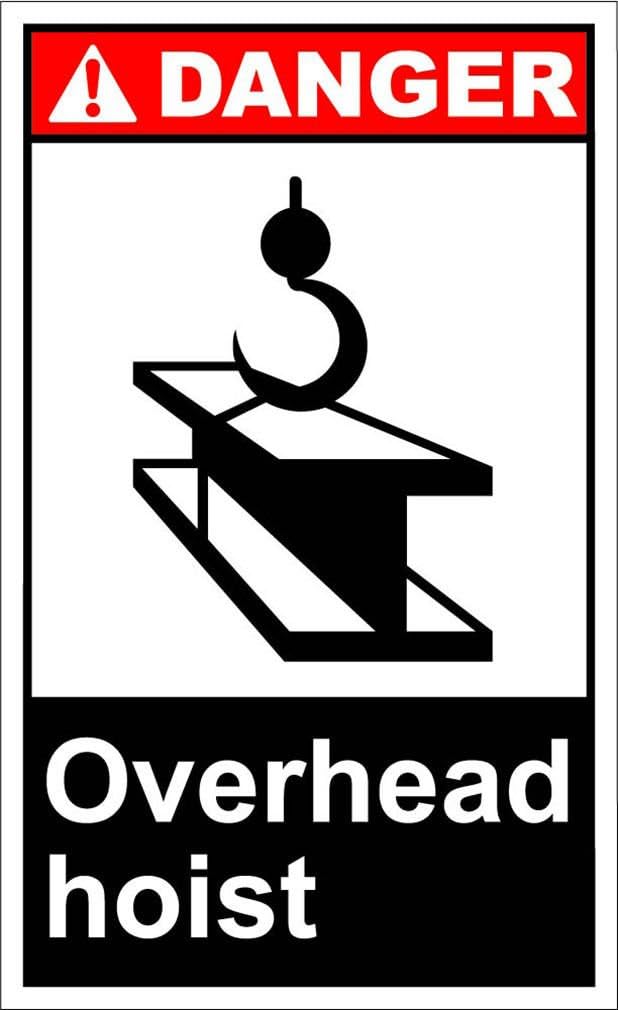 Overhead Hoist Danger OSHA/ANSI Label Vinyl Decal Sticker