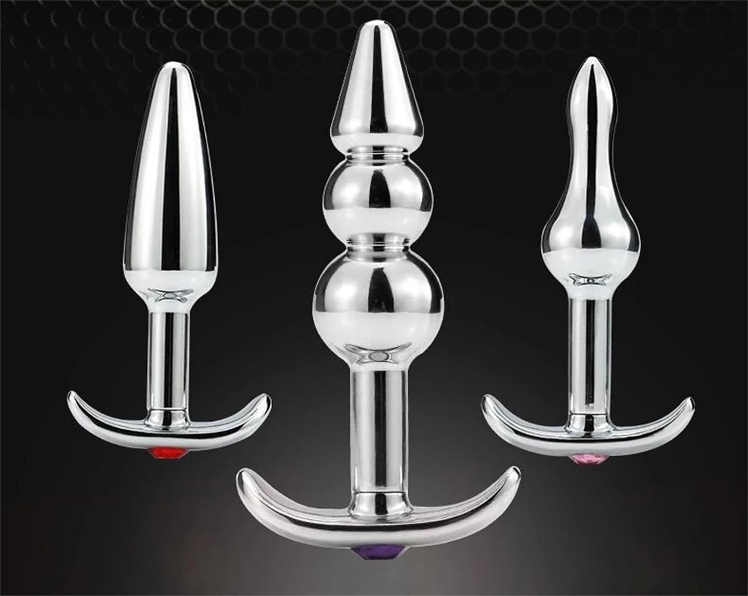 Wearable Beaded Butt Plugs for Men and Women 4Pcs Metal Anchor Pointed Butt Plugs Set Adult Sex Toys