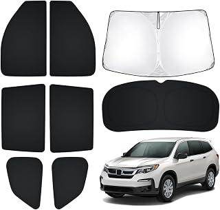 T TGBROS Windshield Sun Shade for Honda Pilot 2016-2022 Car Window Shades Thicken UV Block and Blackout Privacy Foldable Sunshades 8PCS Accessories Keep Cool Sun Visor Covers