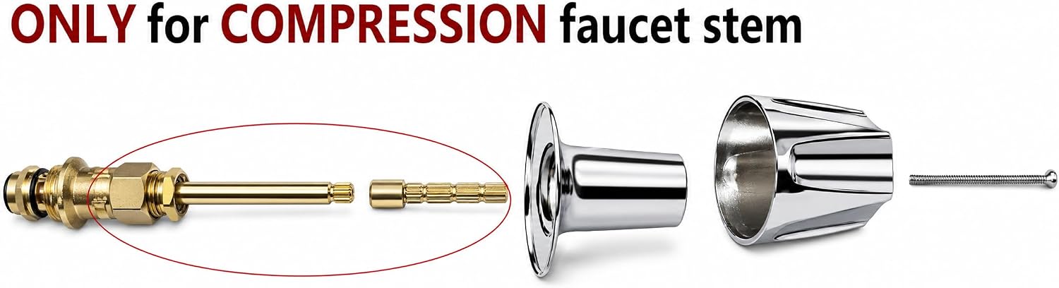 ALITZ 12-Point Stem Extender Kit for Pfister 910-3740 910-374 910-3850 | 2.5 in brass 12-point broach stem extender with 10-24 screw for select Pfister compression and diverter stems.