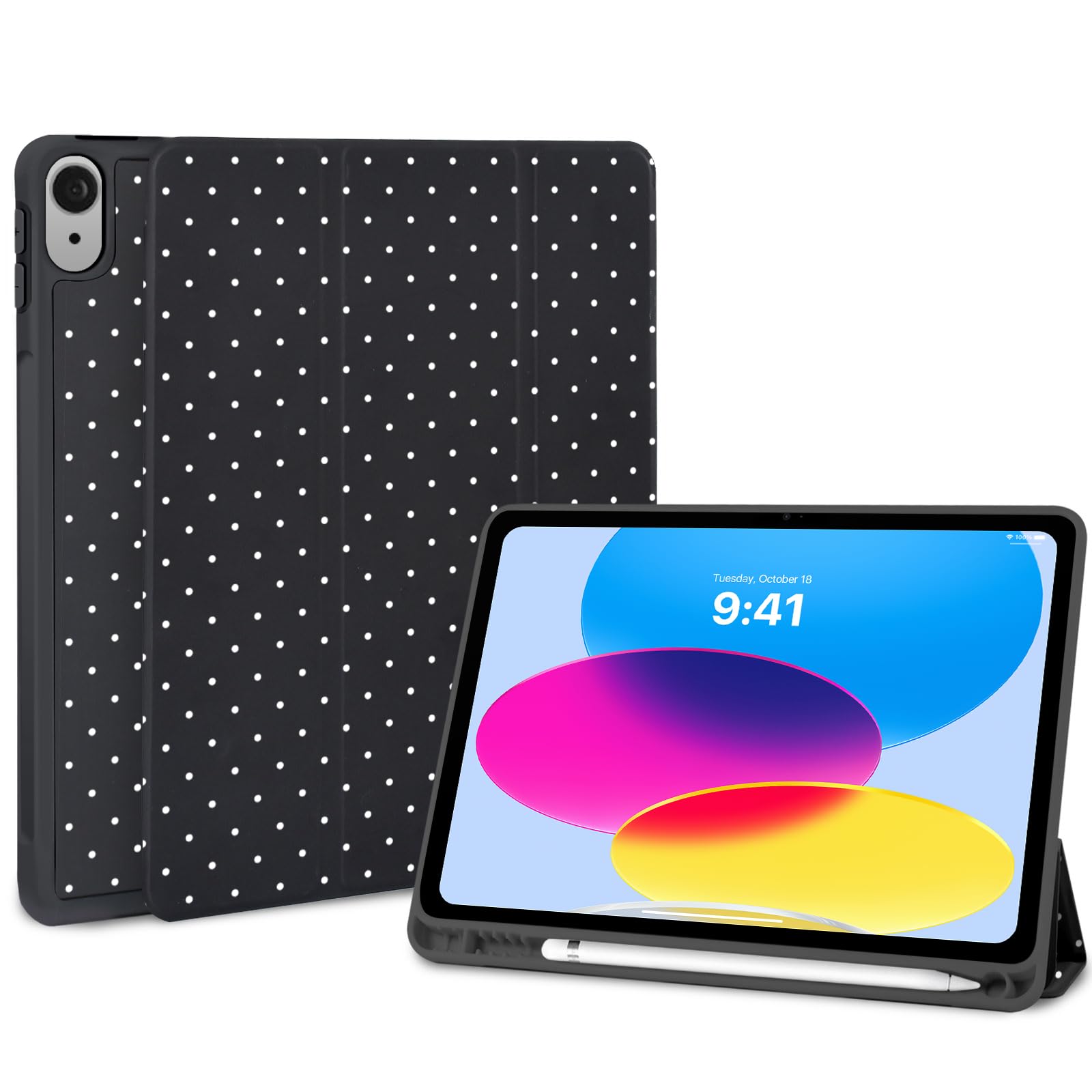 Fycyko Custodia Per IPad 10a E 11a Generazione 10,9/11 Pollici 2022/2025 - Con Supporto Trifoglio, Portapenna E Copertura Punte - Stampa Cuore