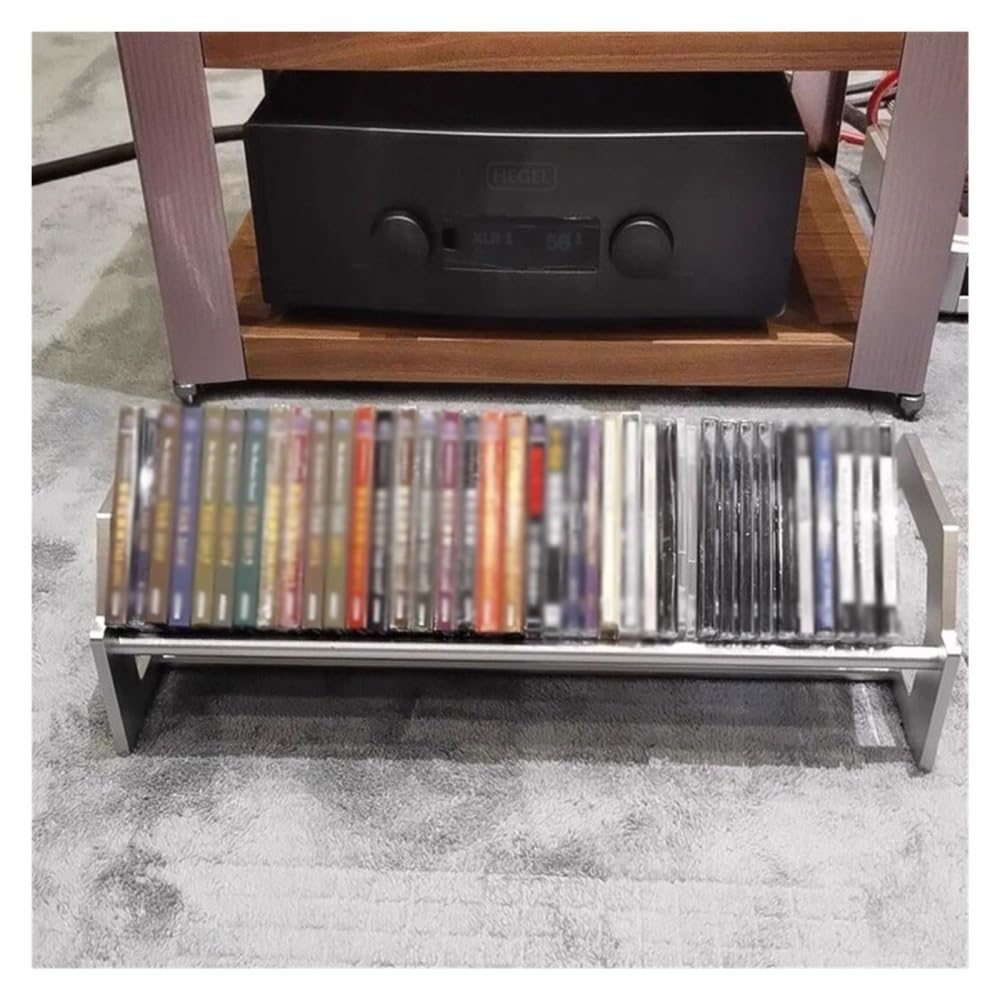 Deposito di Dischi in Vinile, Porta-Album da Tavolo in Lega di Alluminio con Supporto for Album CD in Metallo Aperto in Stile Industriale,Custodia del CD