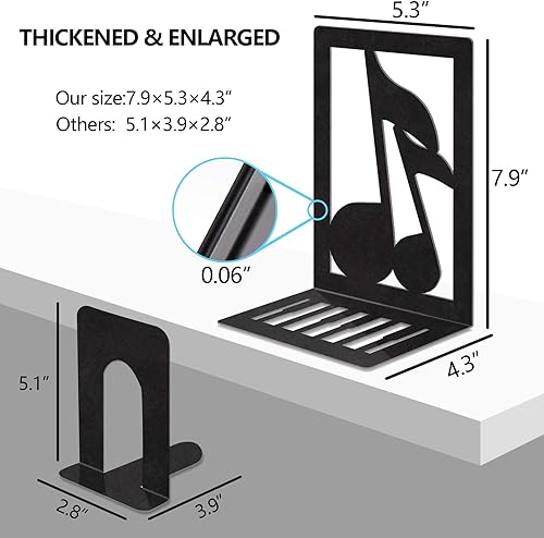 Miniatura 2 de Sujetalibros de metal, sujetalibros decorativos pesados para estantes, sujetalibros decorativos para el hogar para libros pesados, soporte