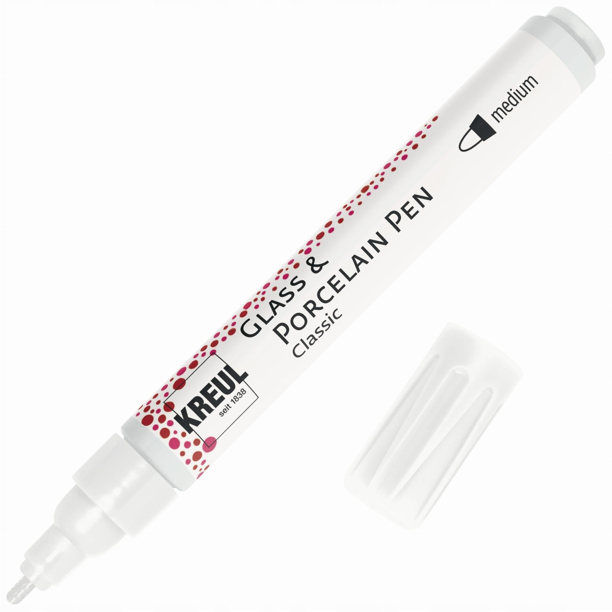 Creativ Company 1-Piece Glass and Porcelain Markers, White