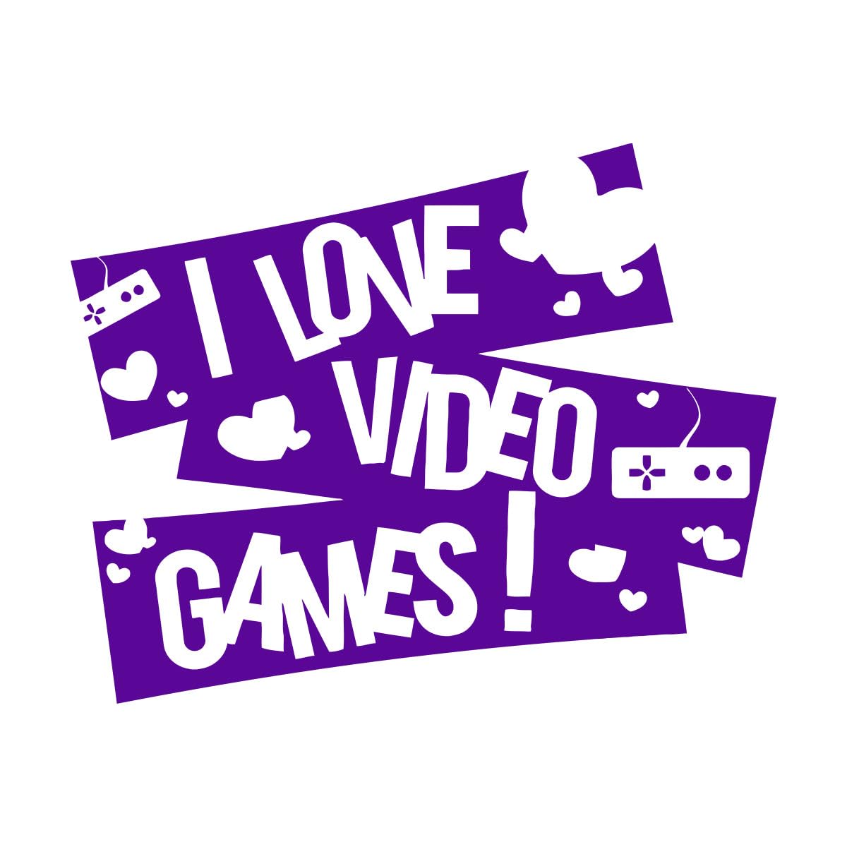 I Love Video Games Wall Sticker Gaming Room Art Decir Gamer Vinyl Decal Boys Room Cool Home Decor Game Quotes Art Murals Small - 33x42cm