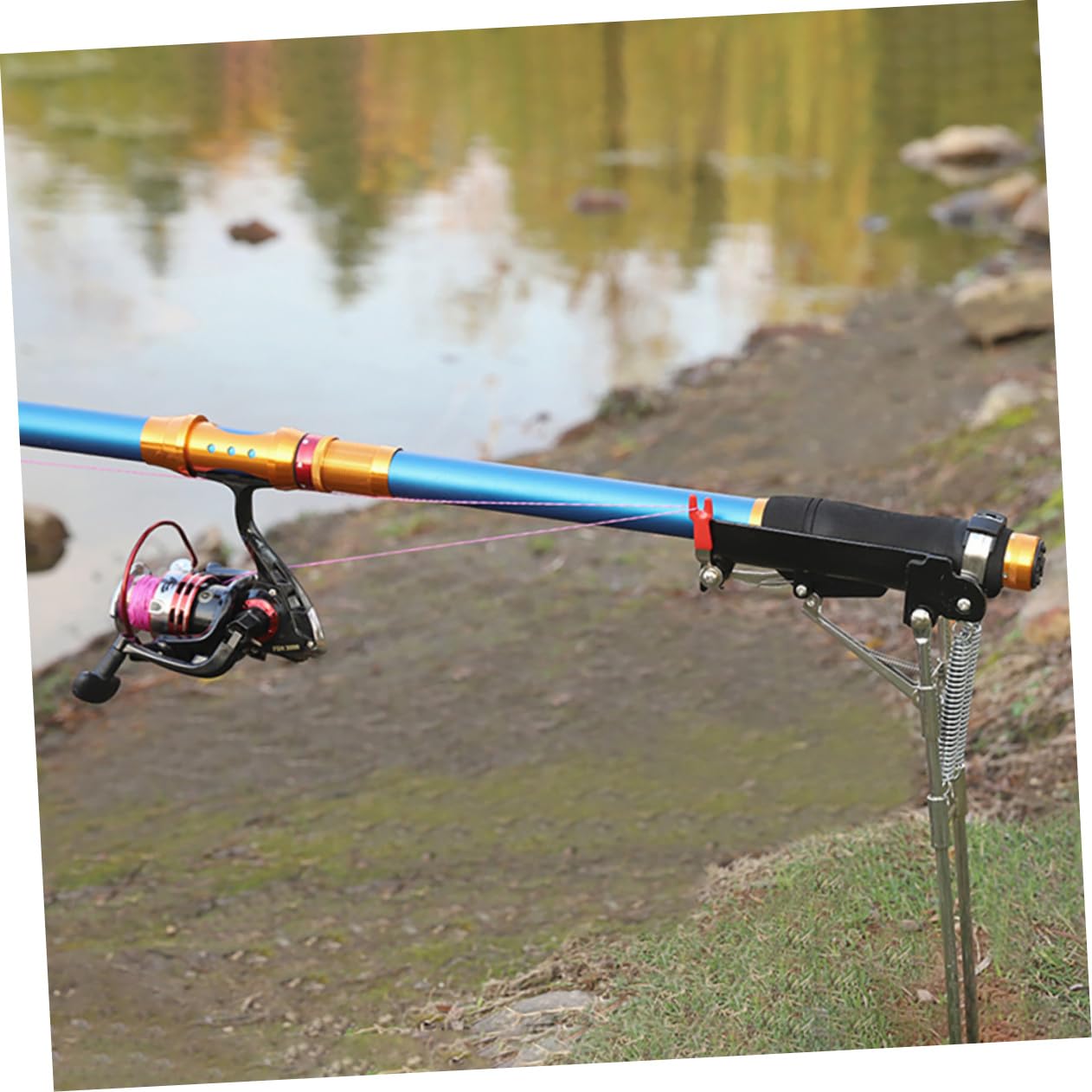 Kisangel Soporte de Pesca de Pesca Equipo de Pesca bastidores de Barras Portacañas automático Inserto de caña de Pescar Soporte automático para cañas de Pescar Acero Inoxidable Black