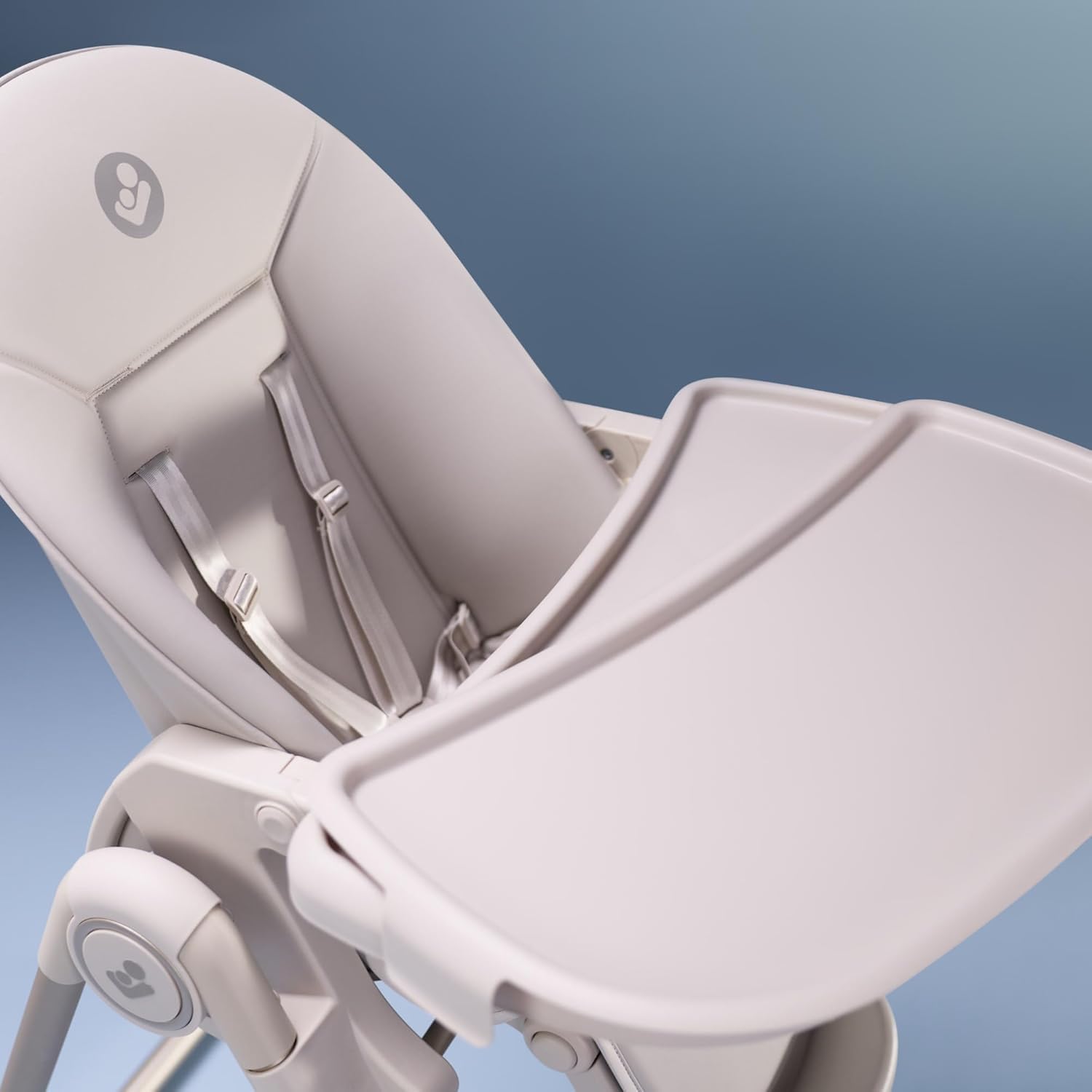 Maxi-Cosi Ava2 Chaise Haute Bébé, 0-3 ans (15 kg max.), Chaise Haute Pliable, Légère (9,45 kg), 4 Réglages D'inclinaison & 5 de Hauteur, Plateau Amovible d'une Main, 2 Roulettes, Elegance Graphite