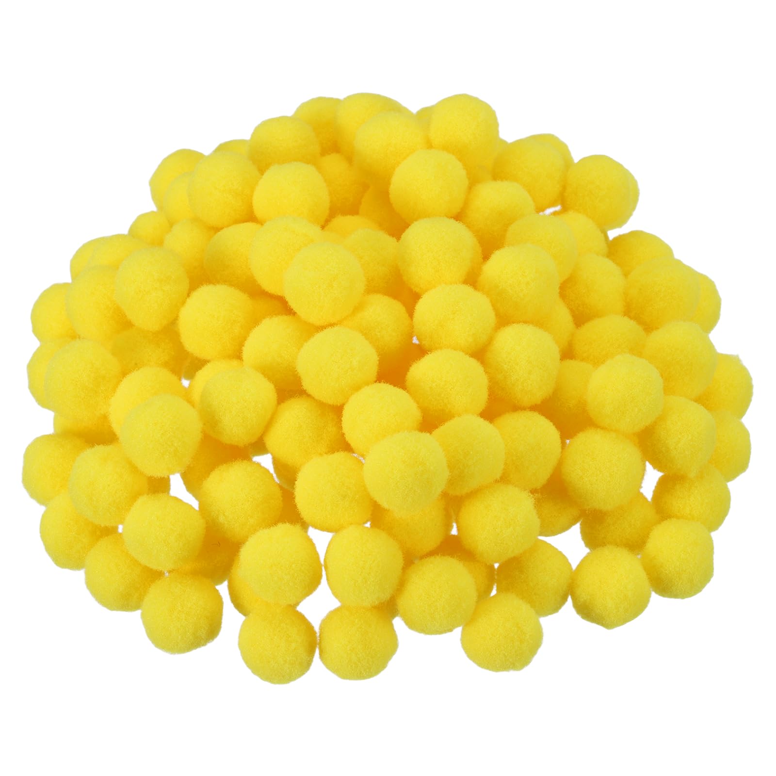 PATIKIL 0.8inch Pom Poms for Crafts, 150Pcs High Elastic Fuzzy Pastel Balls for Art Supplies DIY Creative Craft Material Handicraft Decorations, Yellow