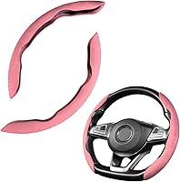 Vista 10 de LoyaForba Funda universal para volante de automóvil, protector universal de cuero segmentado de 15 pulgadas, antideslizante y suave, transpirable