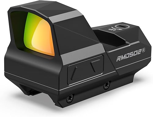 VOTATU RMD502-R - Vista de punto rojo de retícula múltiple, 1 MOA Dot 40 MOA Circle Shake Awake 0.039x1.181 in Reflex Sight Picatinny Red Dot Scope