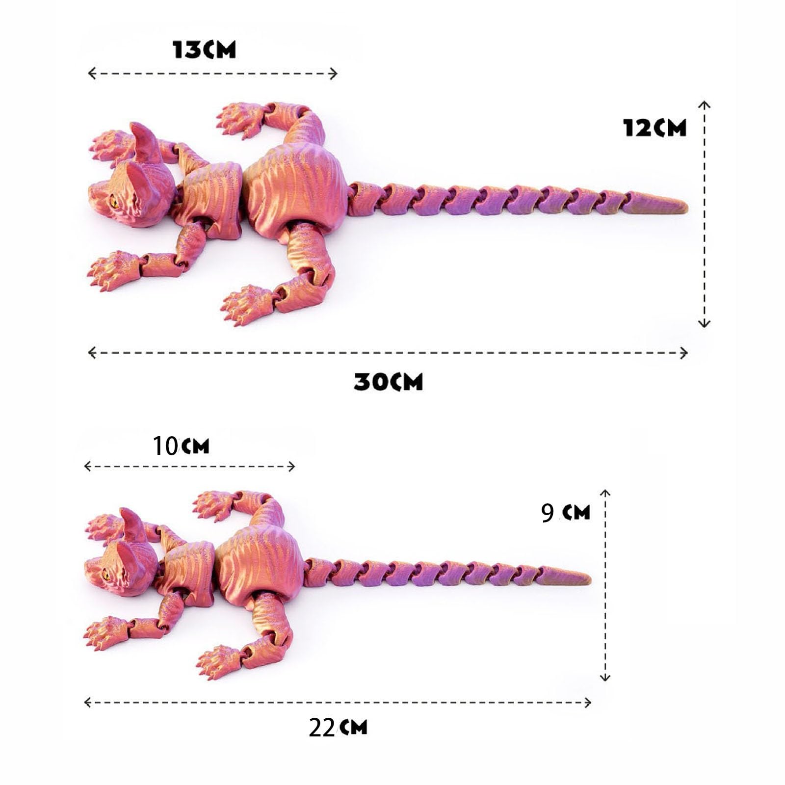 Mystic Meow Gatto Sphynx 3D Snodabile - Statuetta Collezionabile Con Occhi Laser Verdi (30 Cm)