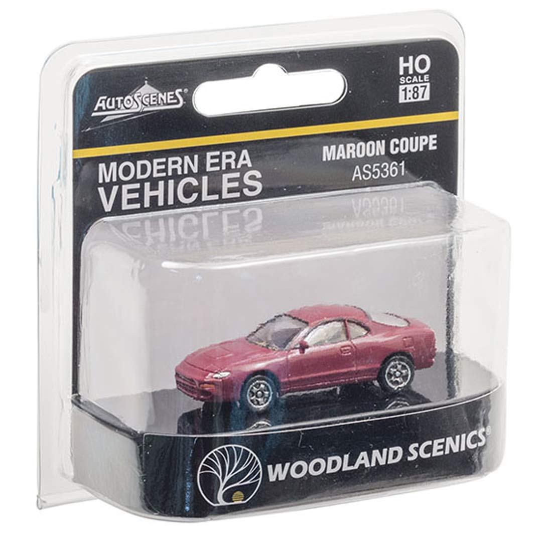 Woodland Scenics AS5361 HO Scale Maroon Coupe