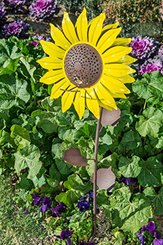 Desert Steel 409-103 Sunflower Feeder – Metal Yard Art/Bird Seedfeeder, 42 x 14 x 14