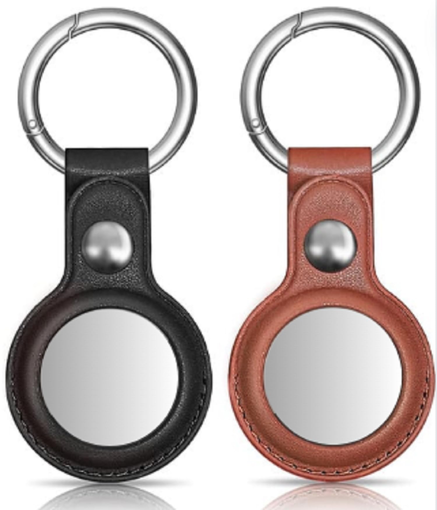 PEFKO PSS48 Premium Faux Leather Key Ring Holder Case Cover Compatible with Apple Airtag [ Only Key Holder Cover, Airtag Not Included ] (Black/Brown) (B0CNH1DPJH) Amazon Price History, Amazon Price Tracker