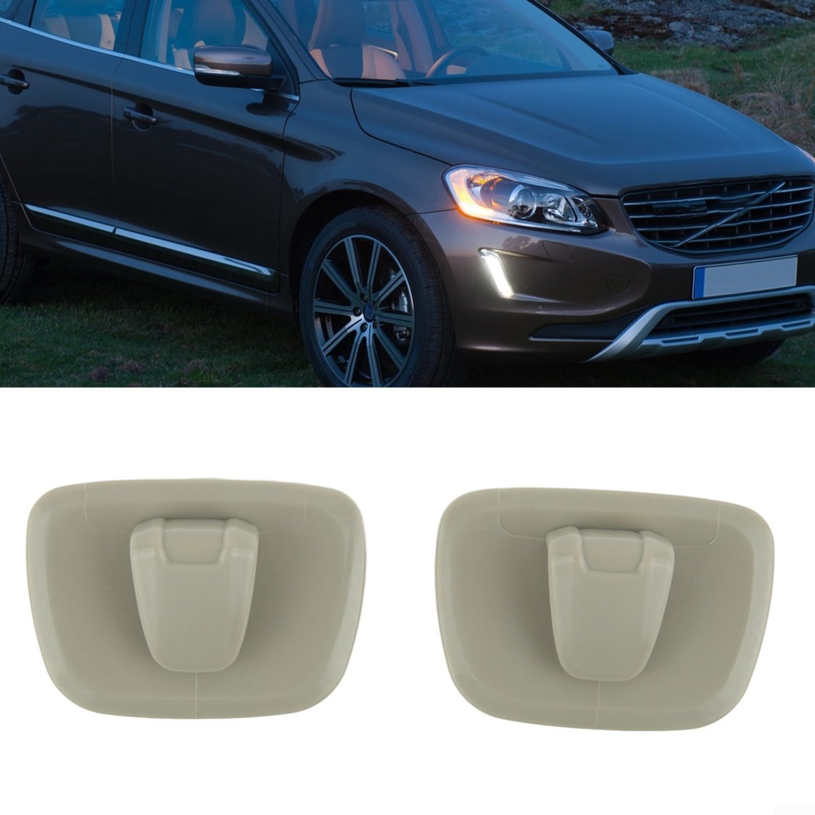 Besttoolifes Soluzioni di stoccaggio per auto, ganci posteriori per Volvo XC40 XC60 XC90, 2 pezzi, vari colori ABS grigio, beige, nero (grigio)