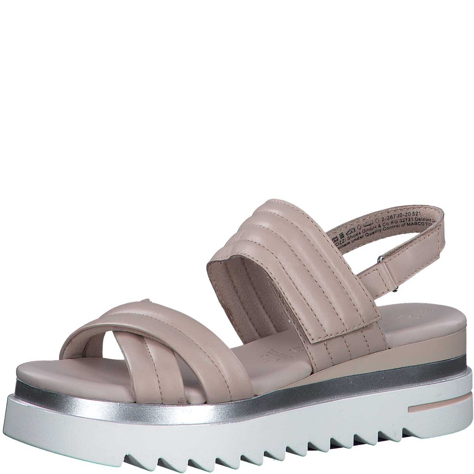 Marco Tozzi Women's 2-2-28730-20 Leather Sandals with Wedge Heel Wedge Sandals, Rose, 39 EU, rose, 7 UK