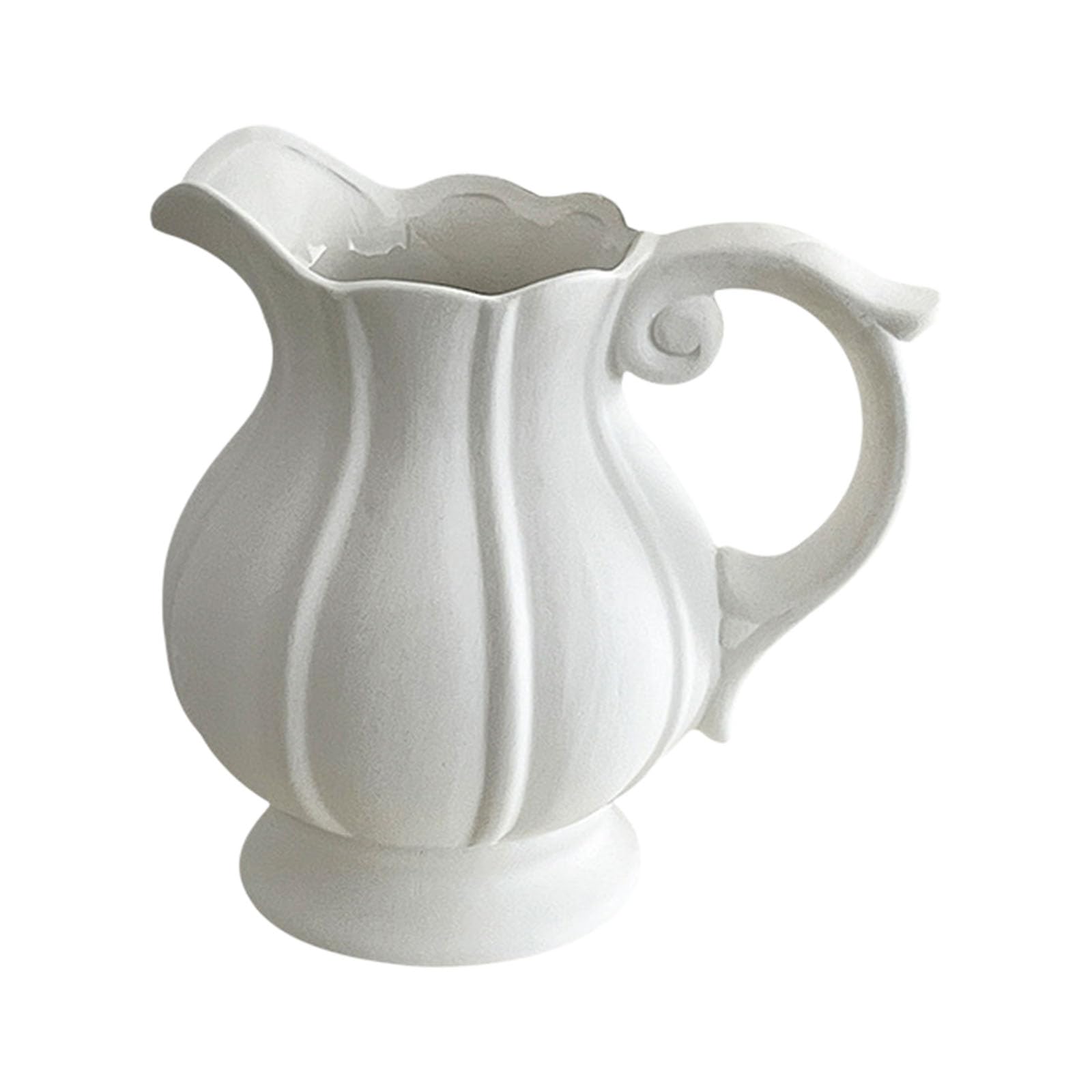 Nordic Ceramic Flower Pots with Handle for Table Centerpieces Decor Artistic Flower Vases
