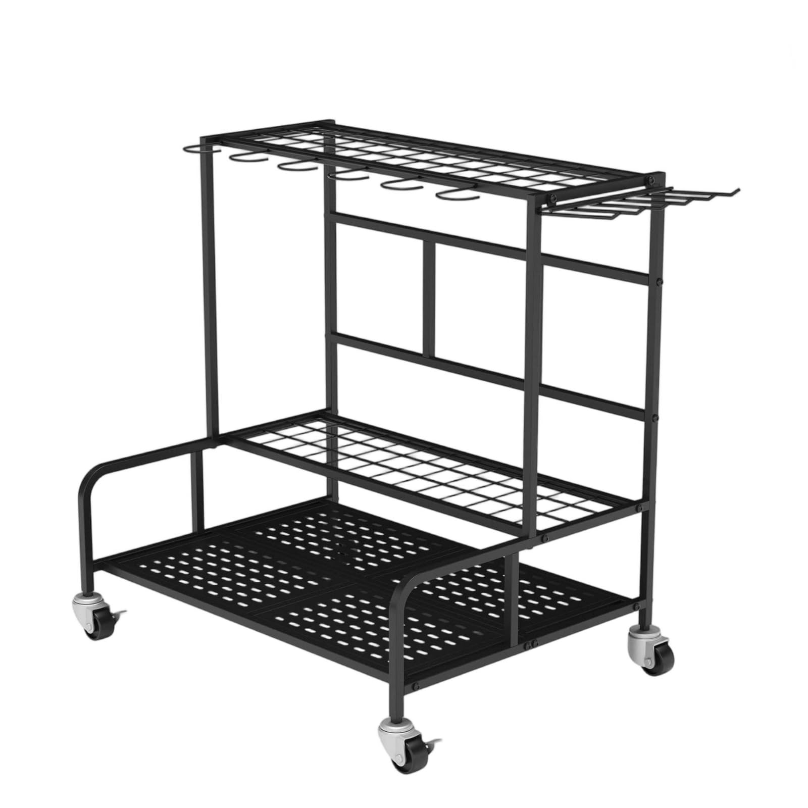 Organizador Herramientas Jardín con Ruedas Móvil Organizador Herramientas Jardín Estable Estantería para Aficionados Al Bricolaje, Garaje