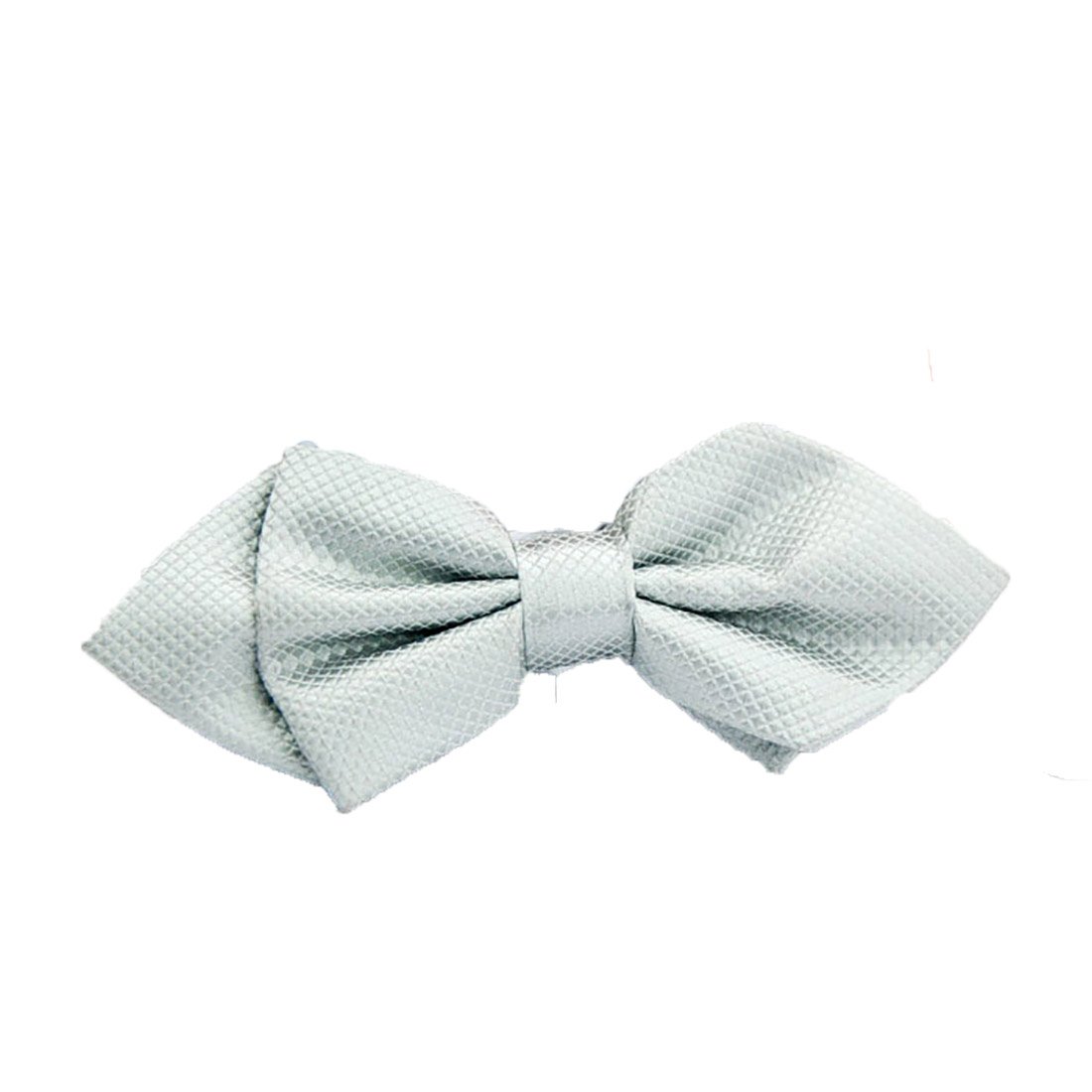 URSFUR Adjustable Boys Pre Tied Bowtie Solid Tuxedo Bow Tie Dress Up - light silver