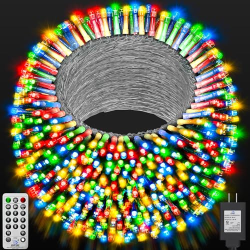 403ft 1000 LED String Lights Outdoor Christmas Lights Xmas Decorations, Multicolor 8 Modes & Timer Remote, Waterproof Plug in Twinkle Fairy Light Decor Outside Holiday Tree House 403ft 1000 LED String Lights Outdoor Christmas Lights Xmas Decorations, Multicolor 8 Modes & Timer Remote, Waterproof Plug in Twinkle Fairy Light Decor Outside Holiday Tree House