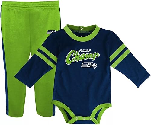 Miniatura 7 de Outerstuff NFL Little Kicker - Conjunto de 2 piezas para recién nacidos, mameluco y pantalón