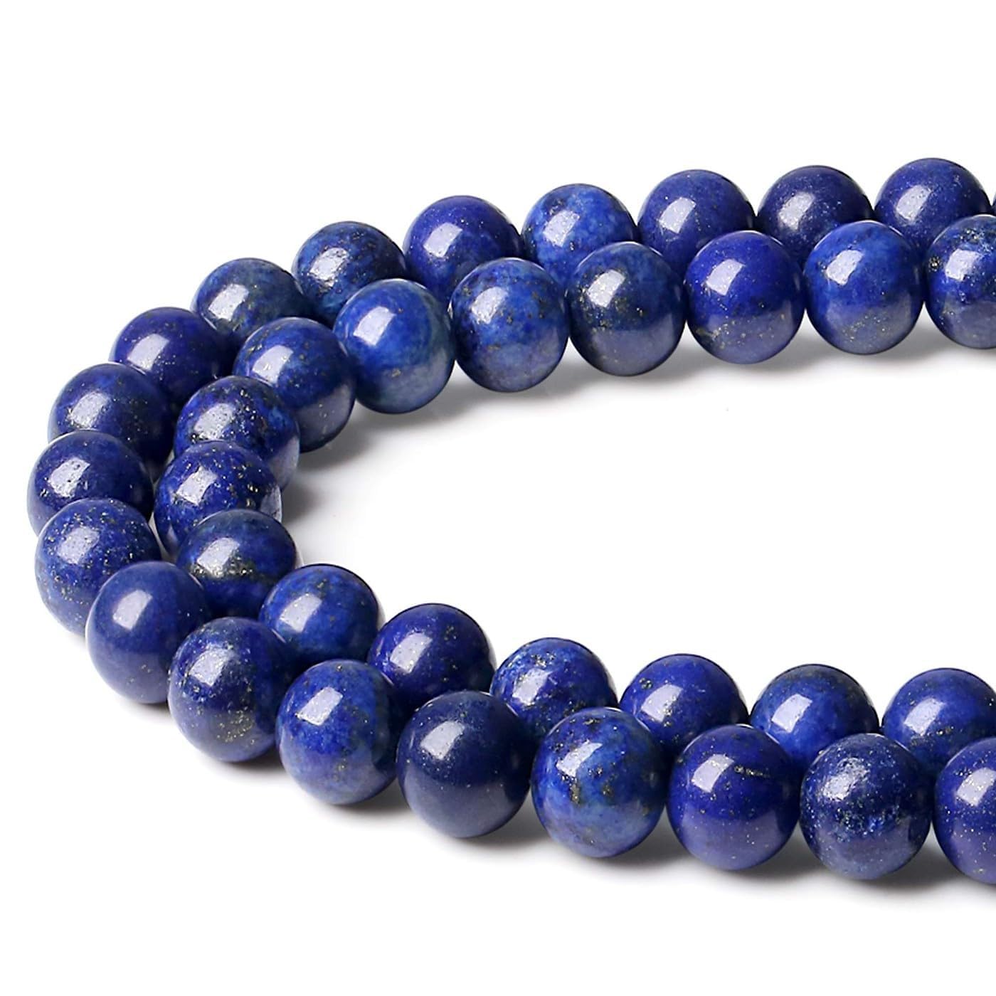 XIANNVXI 8mm Round Blue Loose Lapis Lazuli Beads for Jewellery Making Stone Gemstone Beads for Crafting 47 Pcs
