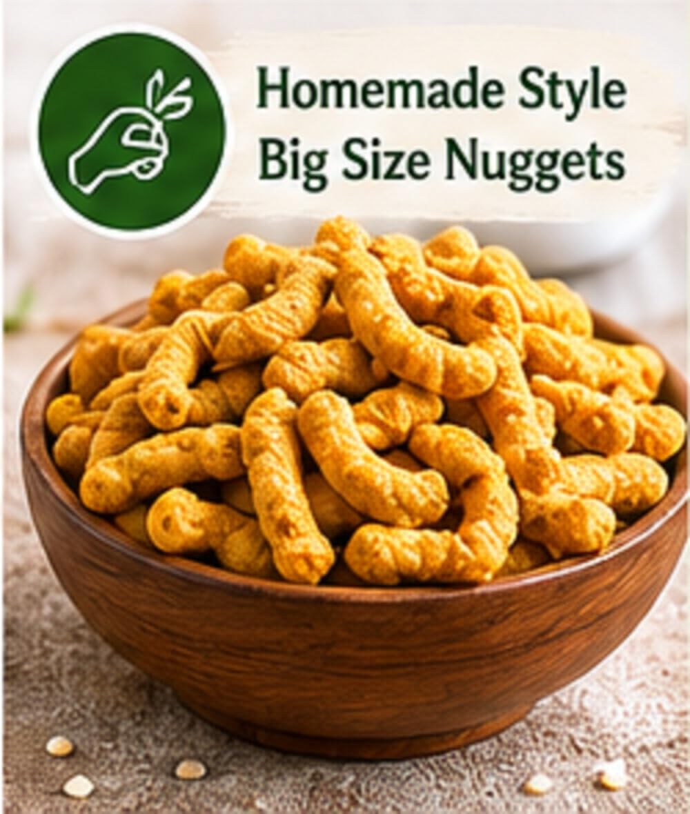 SAI SUNAINA GHEE Nadi Badi Odisha 500g | PURI FAMOUSE GHEE NADI BADI | Homemade Style Big Size Cooking Nuggets for Sabzi Curry | Authentic Indian Dry Lentil Wadi | 1