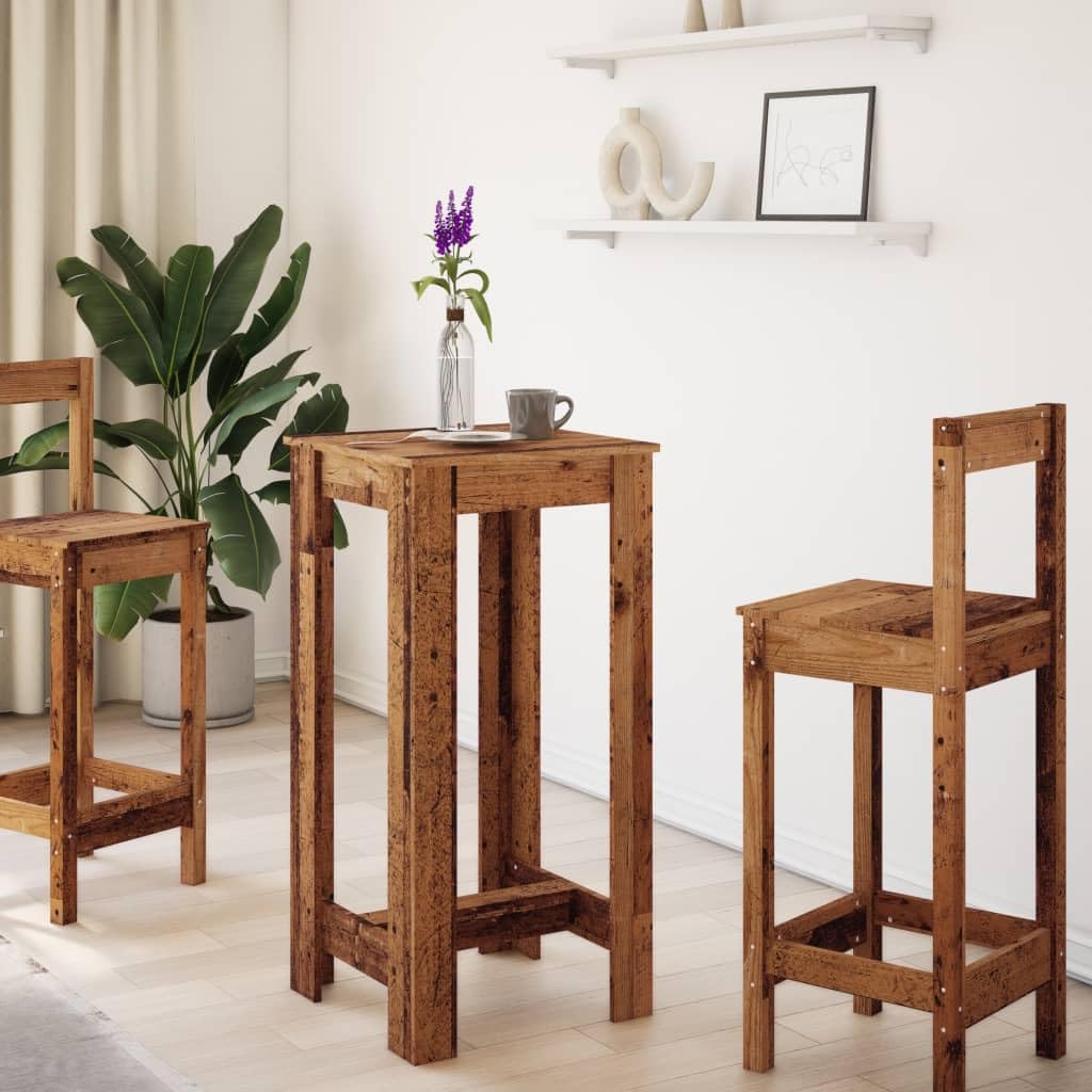Hothingwell Bartisch aus Altholz, 51 x 50 x 103,5 cm, Holz, hoher Tisch, warmes Design, für Küche, Wohnzimmer, Esszimmer, glatte Oberfläche, leicht zu reinigen mit feuchtem Tuch,