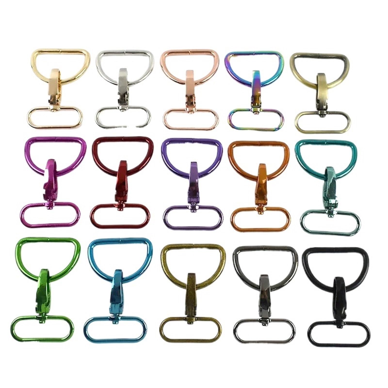 Ganchos De Metal Giratorio 5/10pcs 20/25/32/38mm Metal Bag Strap Buckles Swivel Lobster Clasp D Ring Buckle Pet Collar Snap Hook(RoseRed,20mm-10Sets)