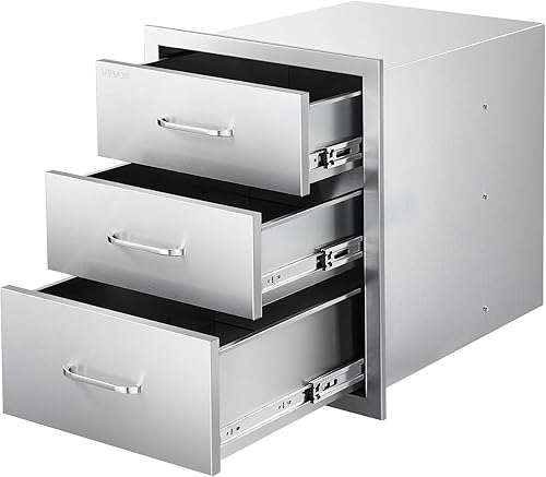 Miniatura 156 de VEVOR Cajones de cocina para exteriores, 30 pulgadas de ancho x 10 pulgadas de alto x 20 pulgadas de profundidad, cajones horizontales de acceso