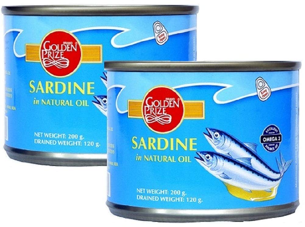 Golden Prize Canned Sardine in Natural Oil, 200g (Pack of 2)