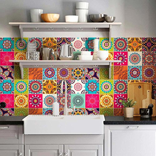 RE-COVERTILES Fliesenaufkleber – 72 Stück, 10x10 Cm, Selbstklebend, Für Bad & Küche, Italienisches Design