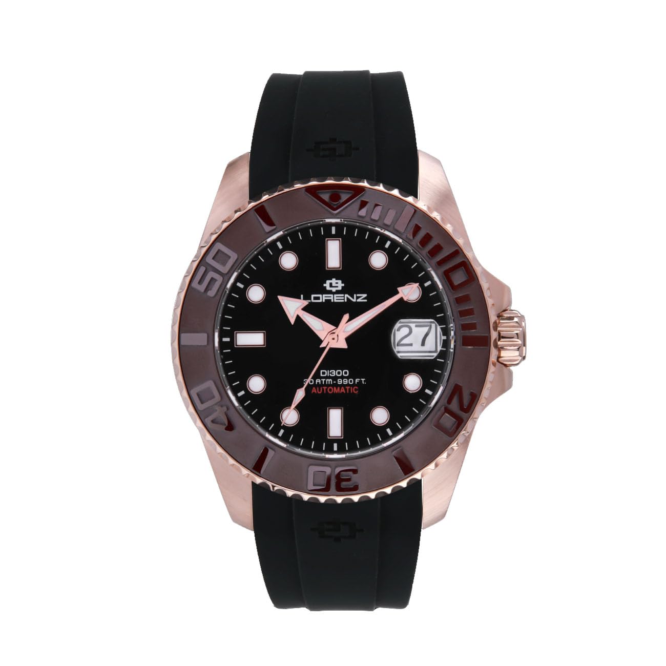 Lorenz Doppia Iniezione 300 030258DD Orologio da uomo automatico subacqueo professionale 300 metri con cinturino in resina