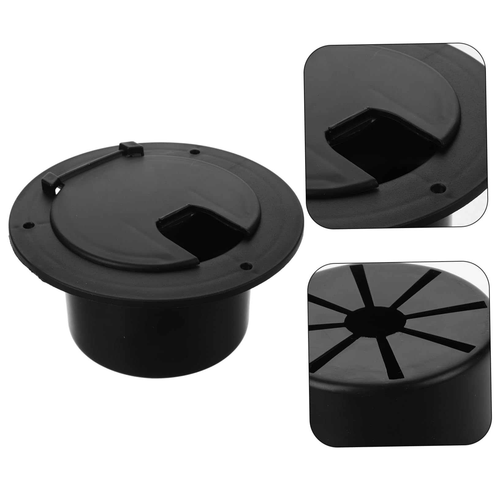 2 Pièces en Fil Trappe de Camping-Car Passe-câble électrique Trappe de câble de RV câble Cache Abdos Black