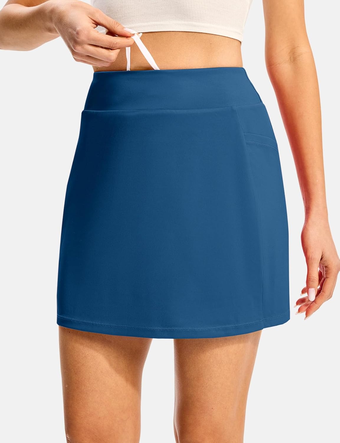 TBMPOY 16" Womens Tennis Skirts with Shorts Golf Skorts UPF100+ High Waist 3 Pockets for Athletic Workouts Casual Pickleball - Image 3