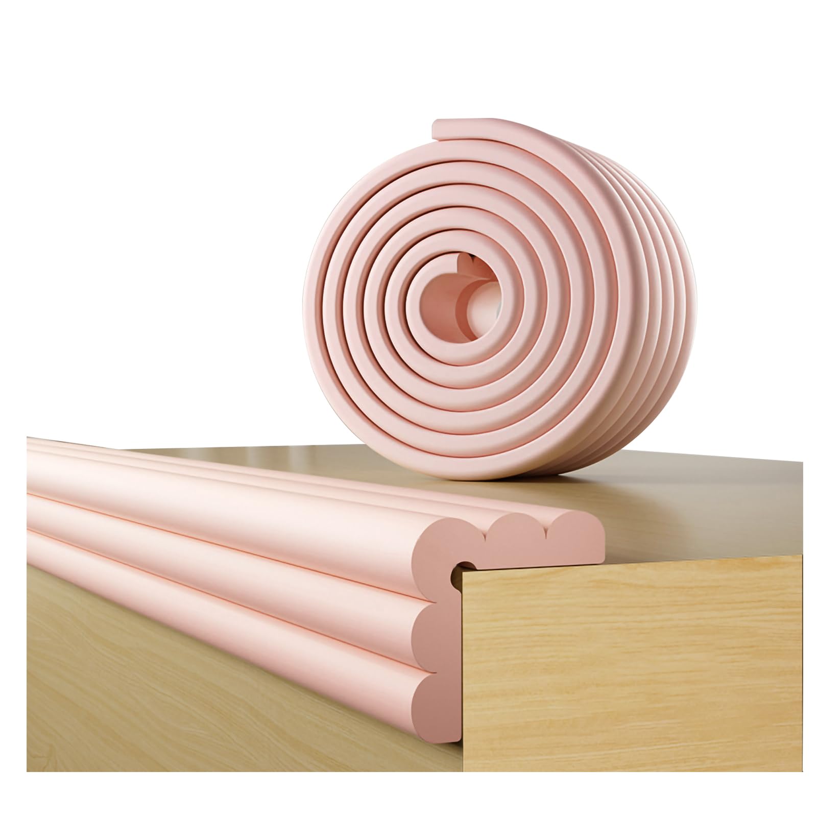 kantenschutz Kinder,Tischkantenschutz Baby 200cm x 8cm – Selbstklebender Schaumstoff-Schutz für breite Tischkanten – Sicherer Halt durch Power Tape, extra weich(Rosa)