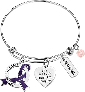 Cystic Fibrosis Gift Cystic Fibrosis Awareness Gift Cystic Fibrosis Warrior Gift Cystic Fibrosis Survivor Gift Life is Tough But I Am Tougher Cystic Fibrosis Bracelet for Her